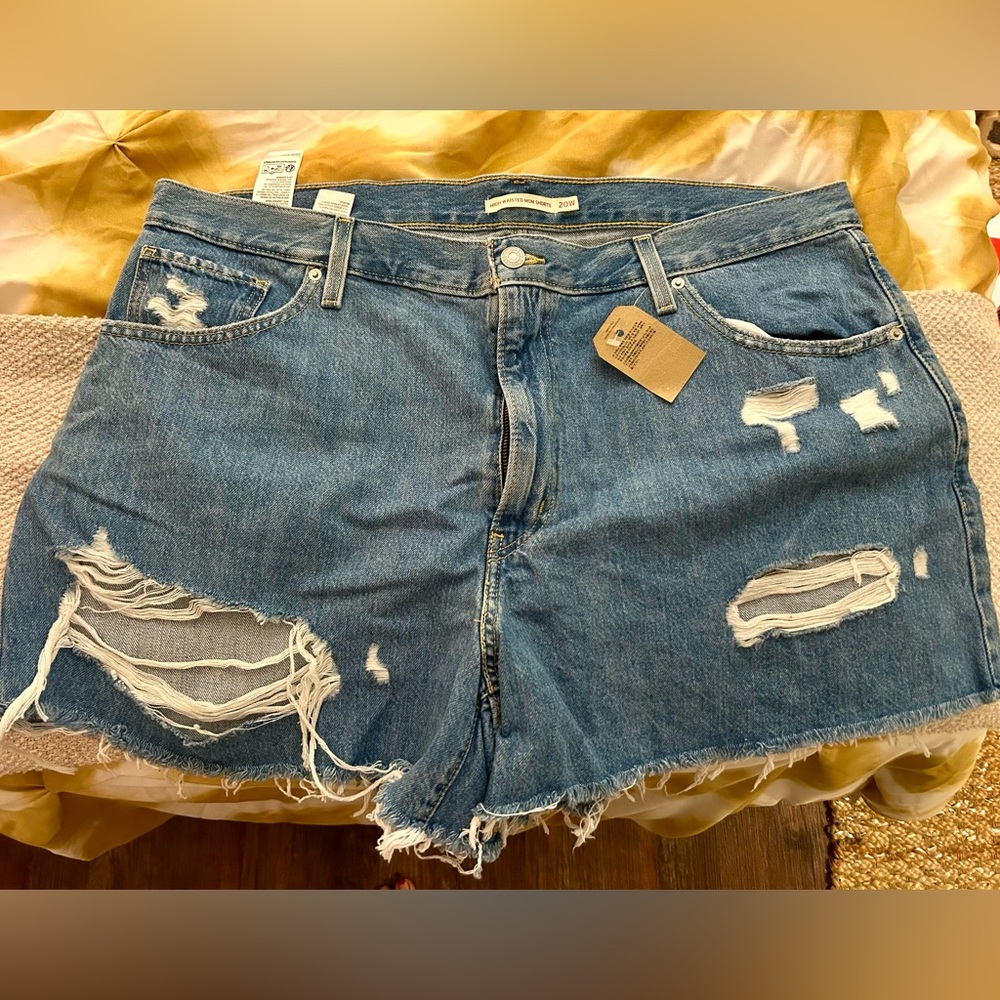 Levi's Distressed Blue Denim Jean Shorts